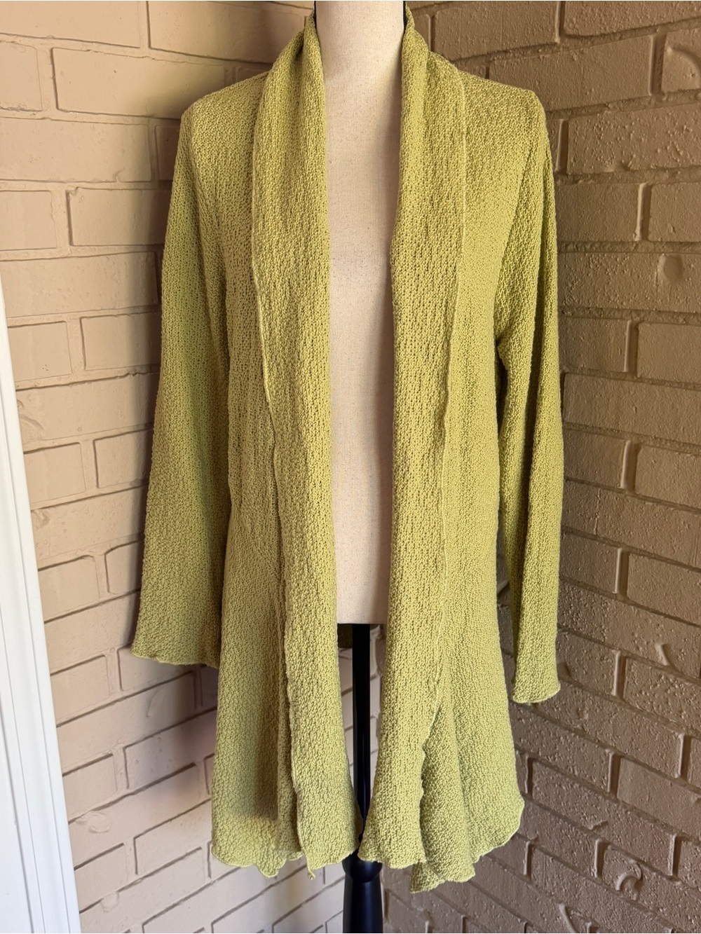 CMC Color Me Cotton Open Front Long Cardigan S Lagenlook Artsy Coastal Boho